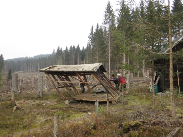 Abriss der  Hütte auf der Belegstelle 28.03.2025